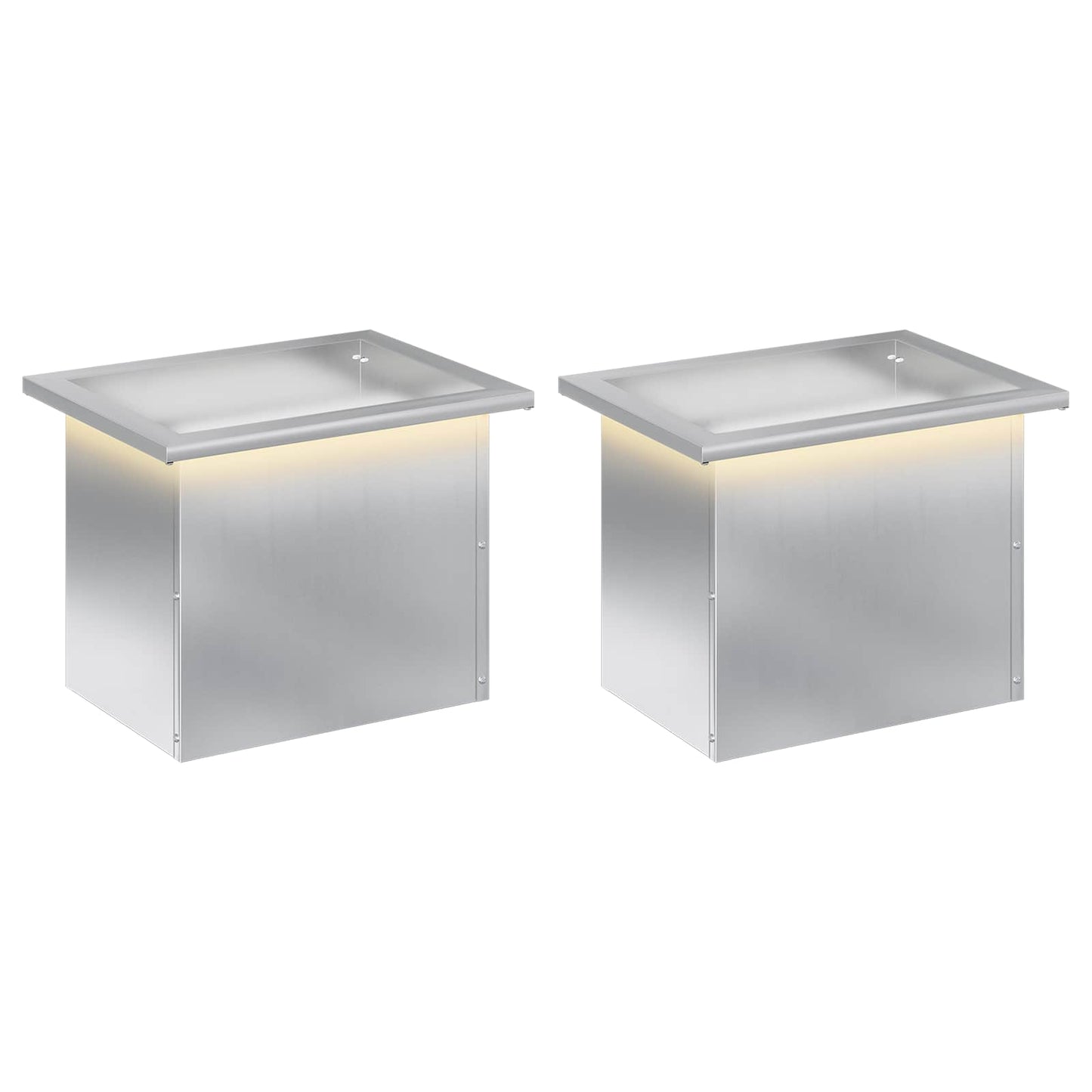 vidaXL Garden Planter with LED 2 pcs Silver 30 x 40 x 30 cm