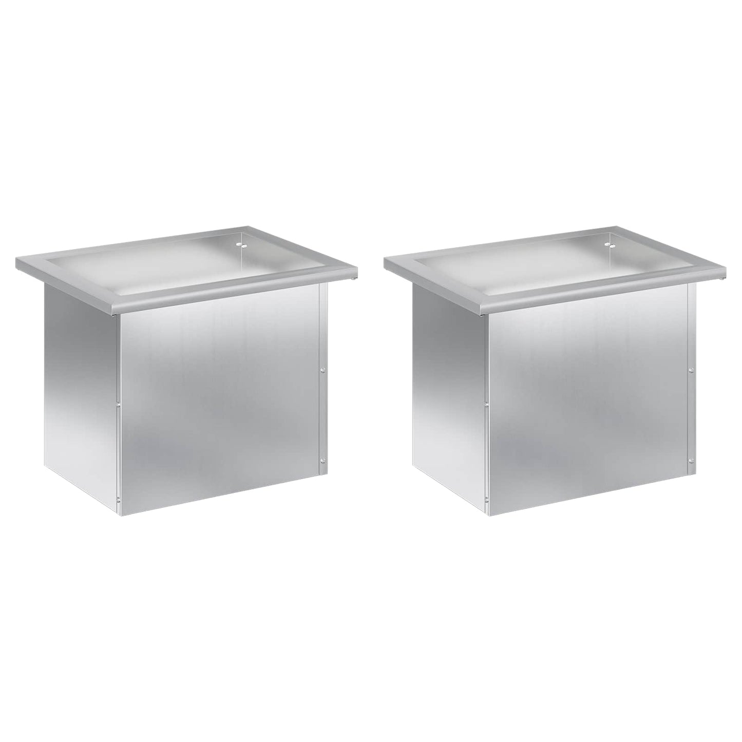 vidaXL Garden Planter with LED 2 pcs Silver 30 x 40 x 30 cm