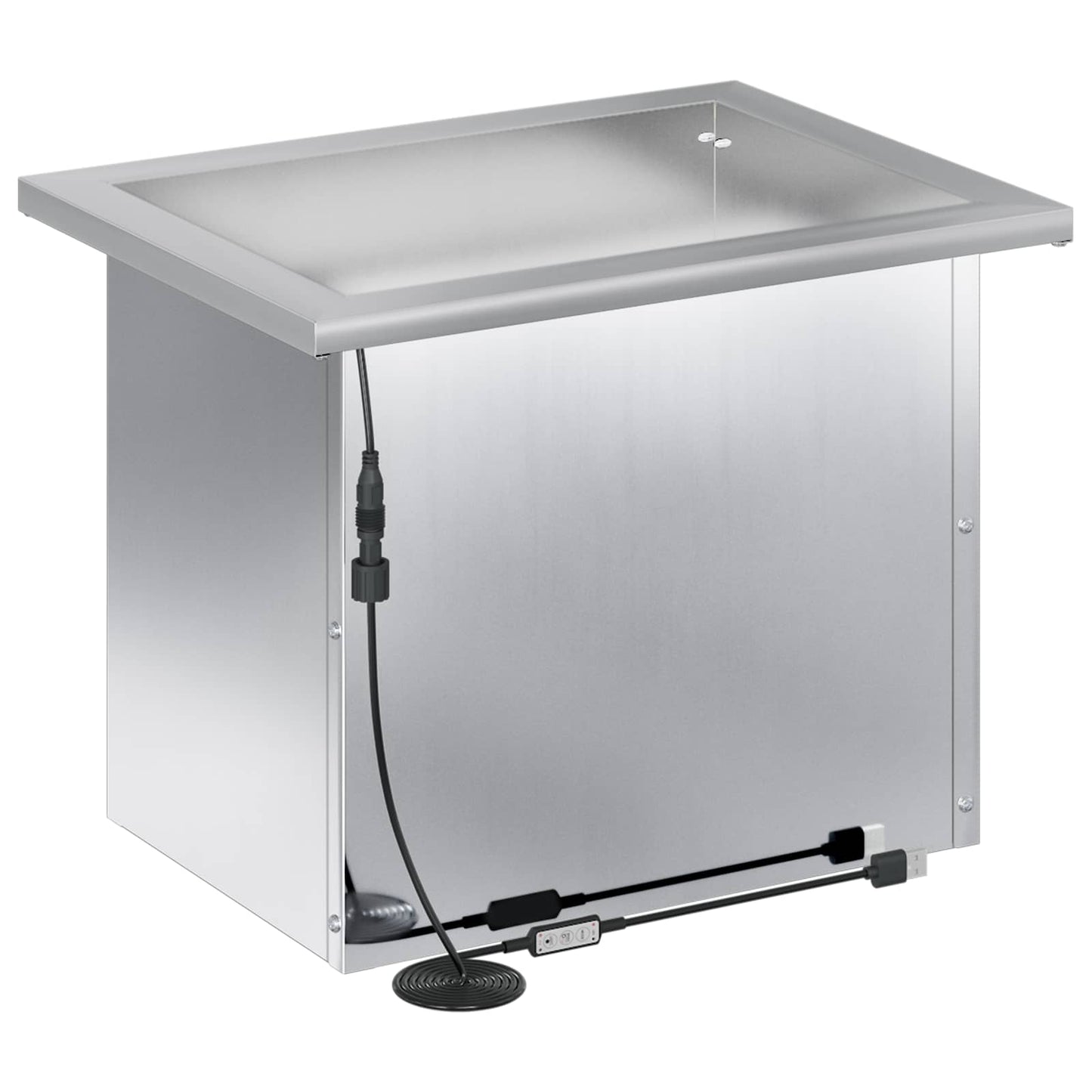 vidaXL Garden Planter with LED 2 pcs Silver 30 x 40 x 30 cm