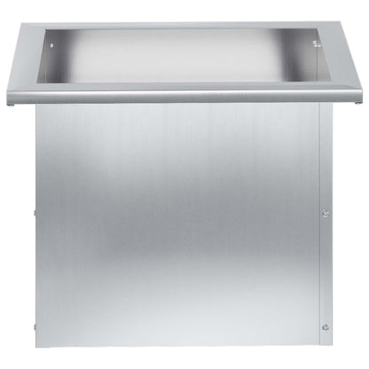 vidaXL Garden Planter with LED 2 pcs Silver 30 x 40 x 30 cm