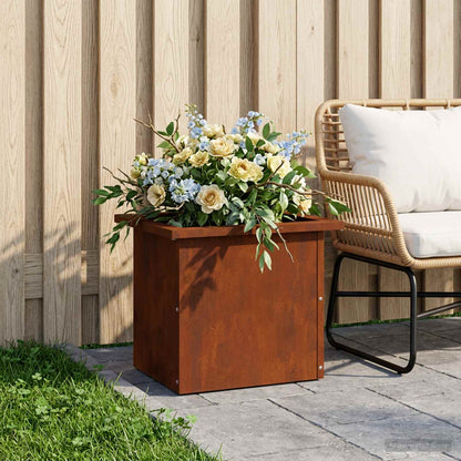 vidaXL Garden Planter with LED Rusty 30 x 40 x 30 cm Weathering Steel