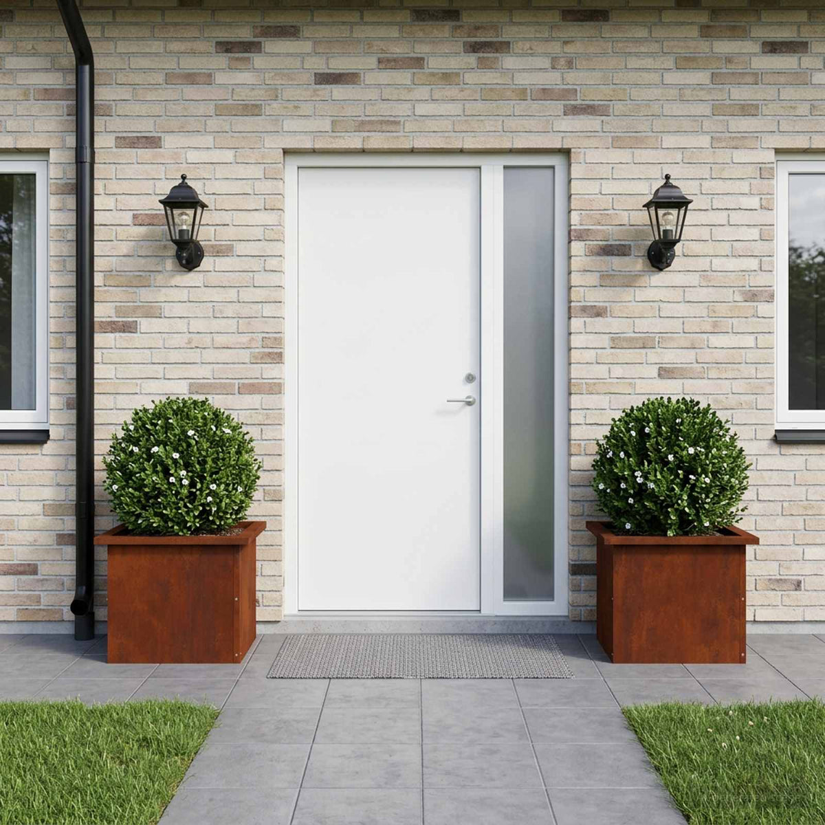 vidaXL Garden Planter with LED 2 pcs Rusty 30 x 40 x 30 cm