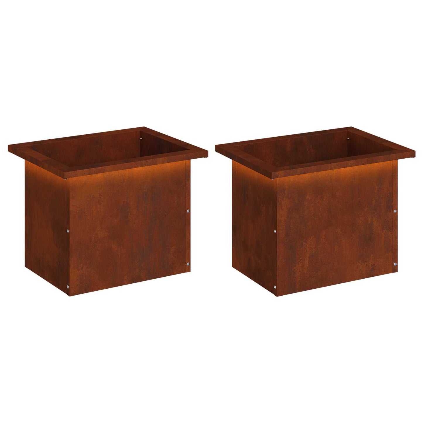 vidaXL Garden Planter with LED 2 pcs Rusty 30 x 40 x 30 cm