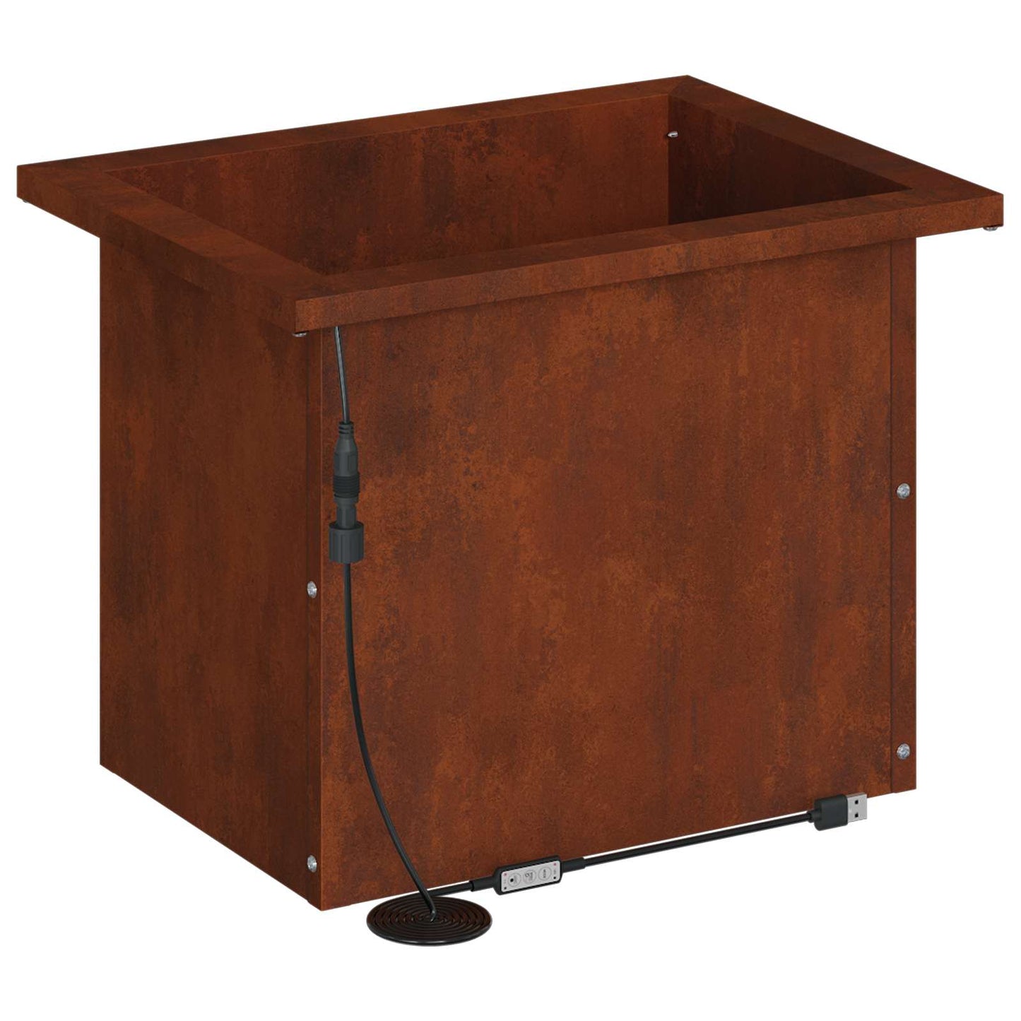 vidaXL Garden Planter with LED 2 pcs Rusty 30 x 40 x 30 cm