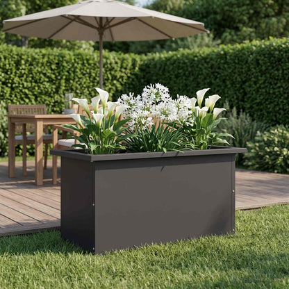 vidaXL Garden Planter with LED Black 30 x 60 x 30 cm Steel