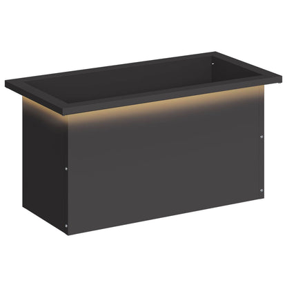 vidaXL Garden Planter with LED Black 30 x 60 x 30 cm Steel