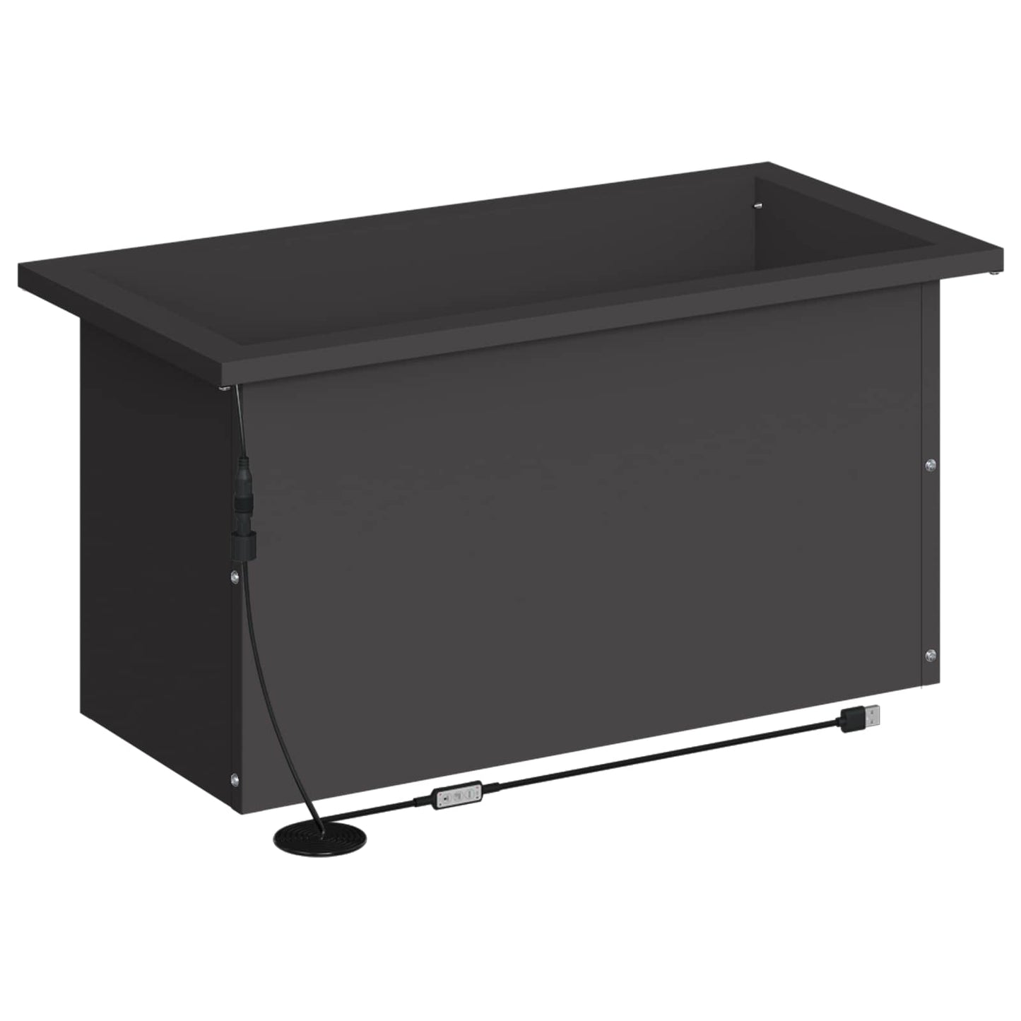 vidaXL Garden Planter with LED Black 30 x 60 x 30 cm Steel