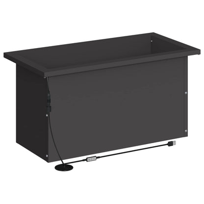 vidaXL Garden Planter with LED Black 30 x 60 x 30 cm Steel