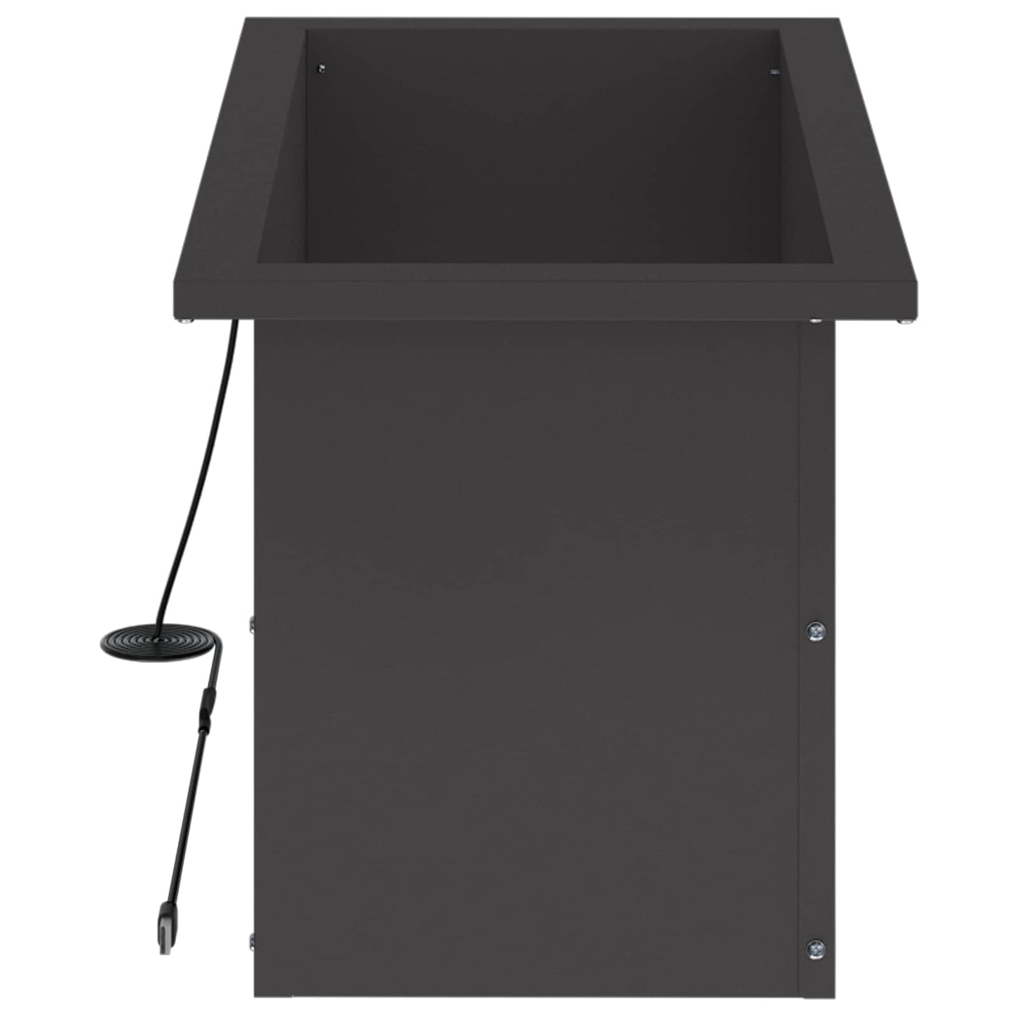 vidaXL Garden Planter with LED Black 30 x 60 x 30 cm Steel