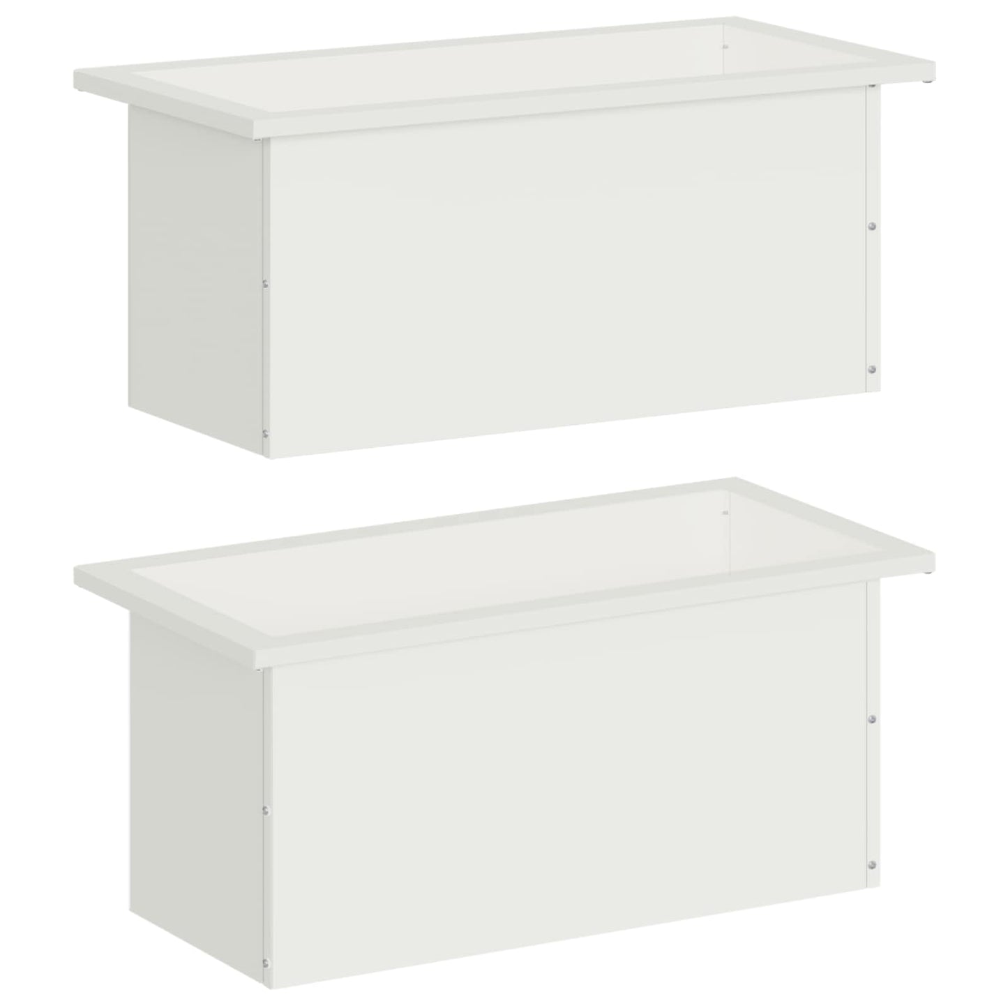 vidaXL Garden Planter with LED 2 pcs White 30 x 60 x 30 cm Steel