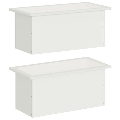 vidaXL Garden Planter with LED 2 pcs White 30 x 60 x 30 cm Steel