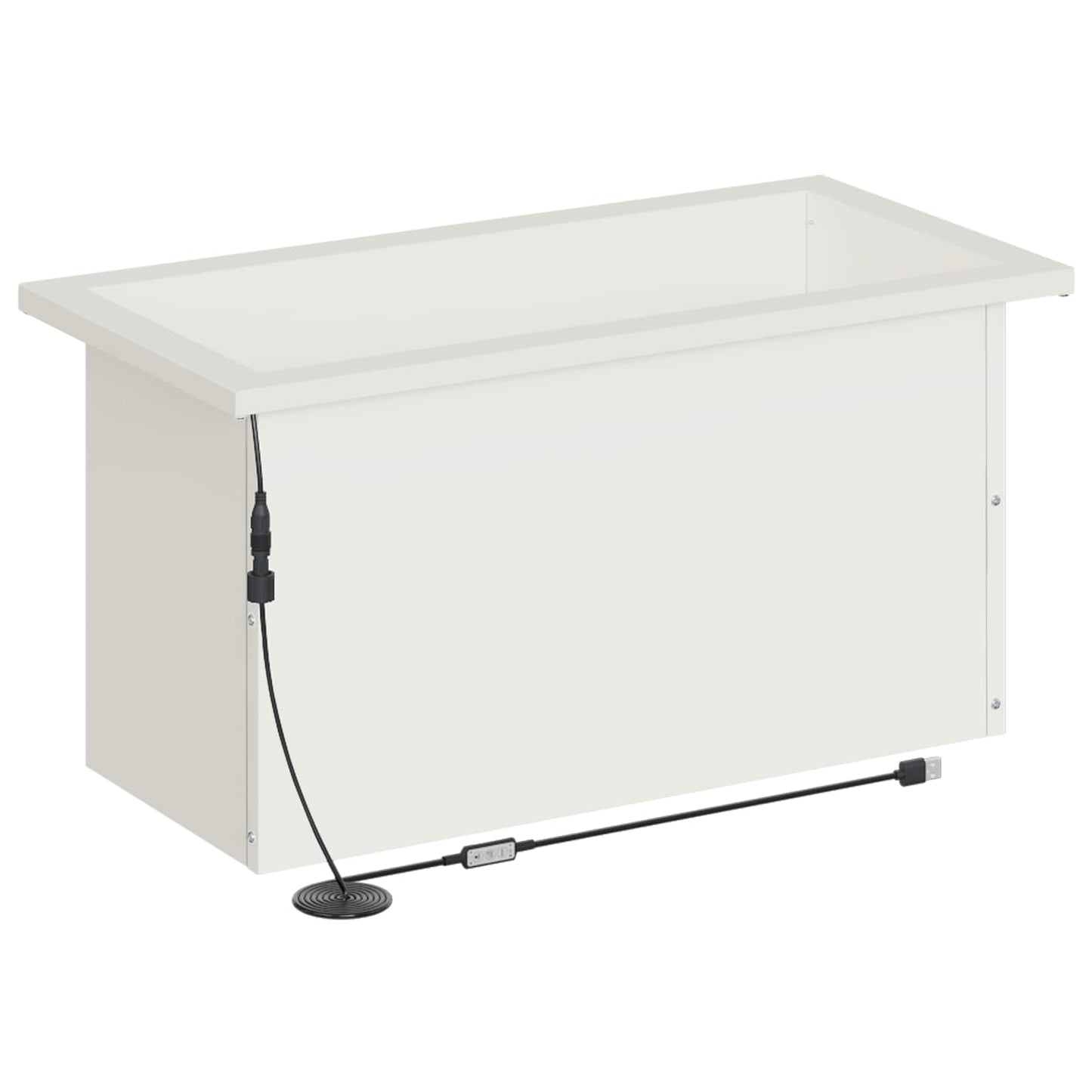 vidaXL Garden Planter with LED 2 pcs White 30 x 60 x 30 cm Steel