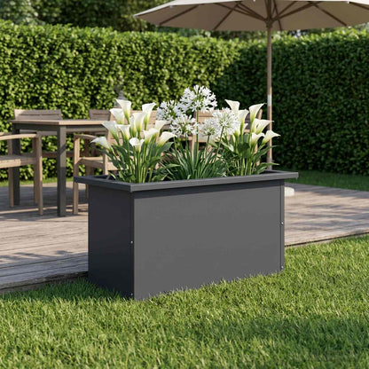 vidaXL Garden Planter with LED Antracite 30 x 60 x 30 cm Steel