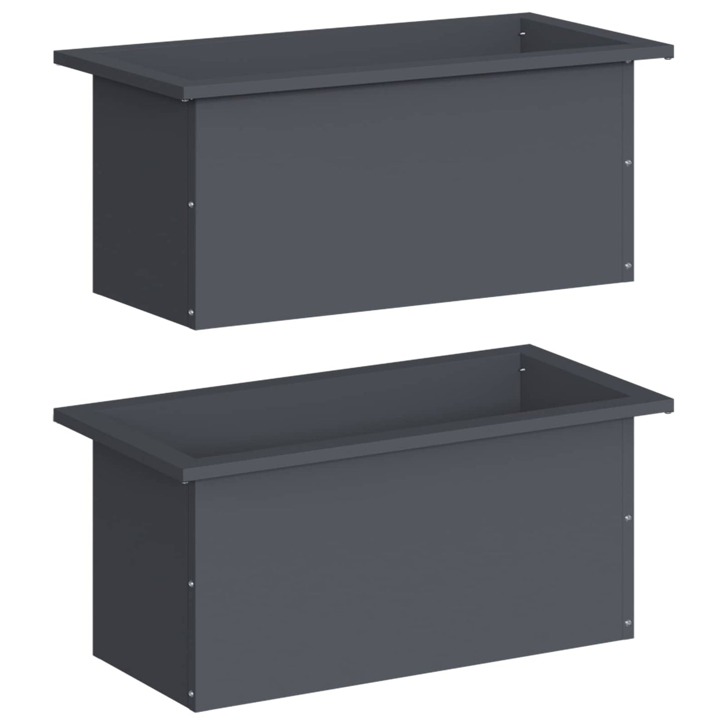 vidaXL Garden Planter with LED 2 pcs Antracite 30 x 60 x 30 cm Steel