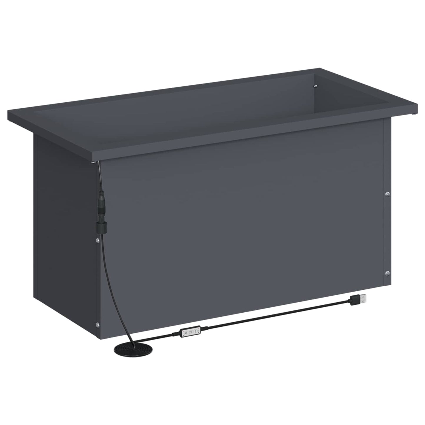 vidaXL Garden Planter with LED 2 pcs Antracite 30 x 60 x 30 cm Steel
