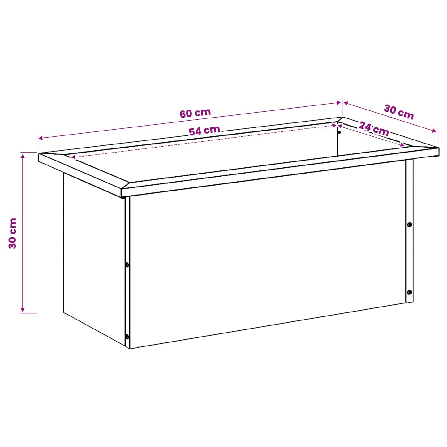 vidaXL Garden Planter with LED 2 pcs Antracite 30 x 60 x 30 cm Steel