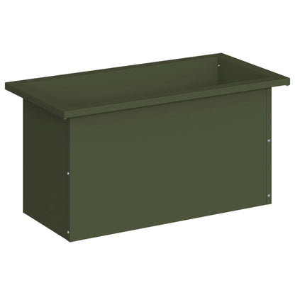 vidaXL Garden Planter with LED Olive Green 30 x 60 x 30 cm Steel