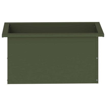 vidaXL Garden Planter with LED Olive Green 30 x 60 x 30 cm Steel