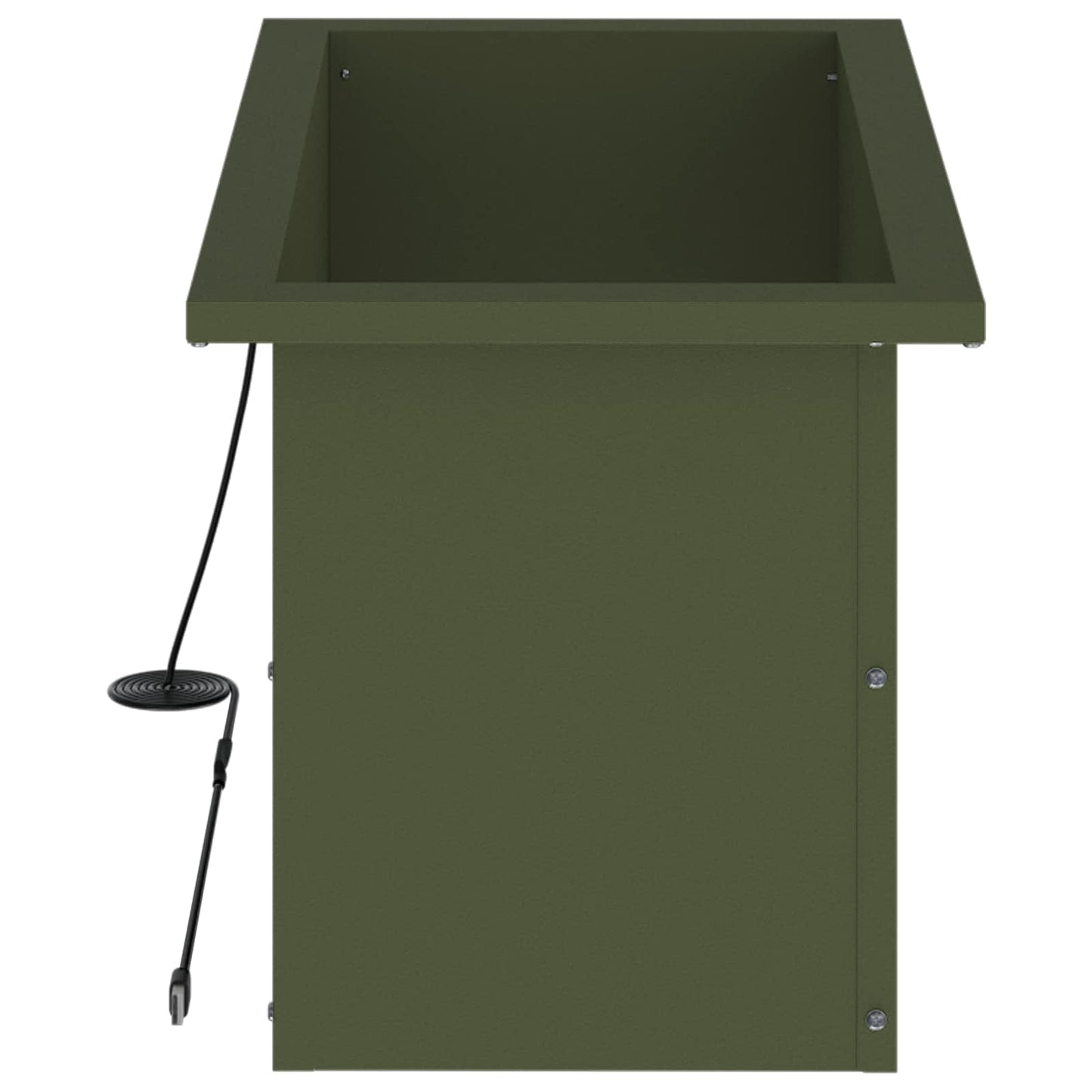 vidaXL Garden Planter with LED Olive Green 30 x 60 x 30 cm Steel