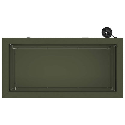 vidaXL Garden Planter with LED 2 pcs Olive Green 30 x 60 x 30 cm Steel