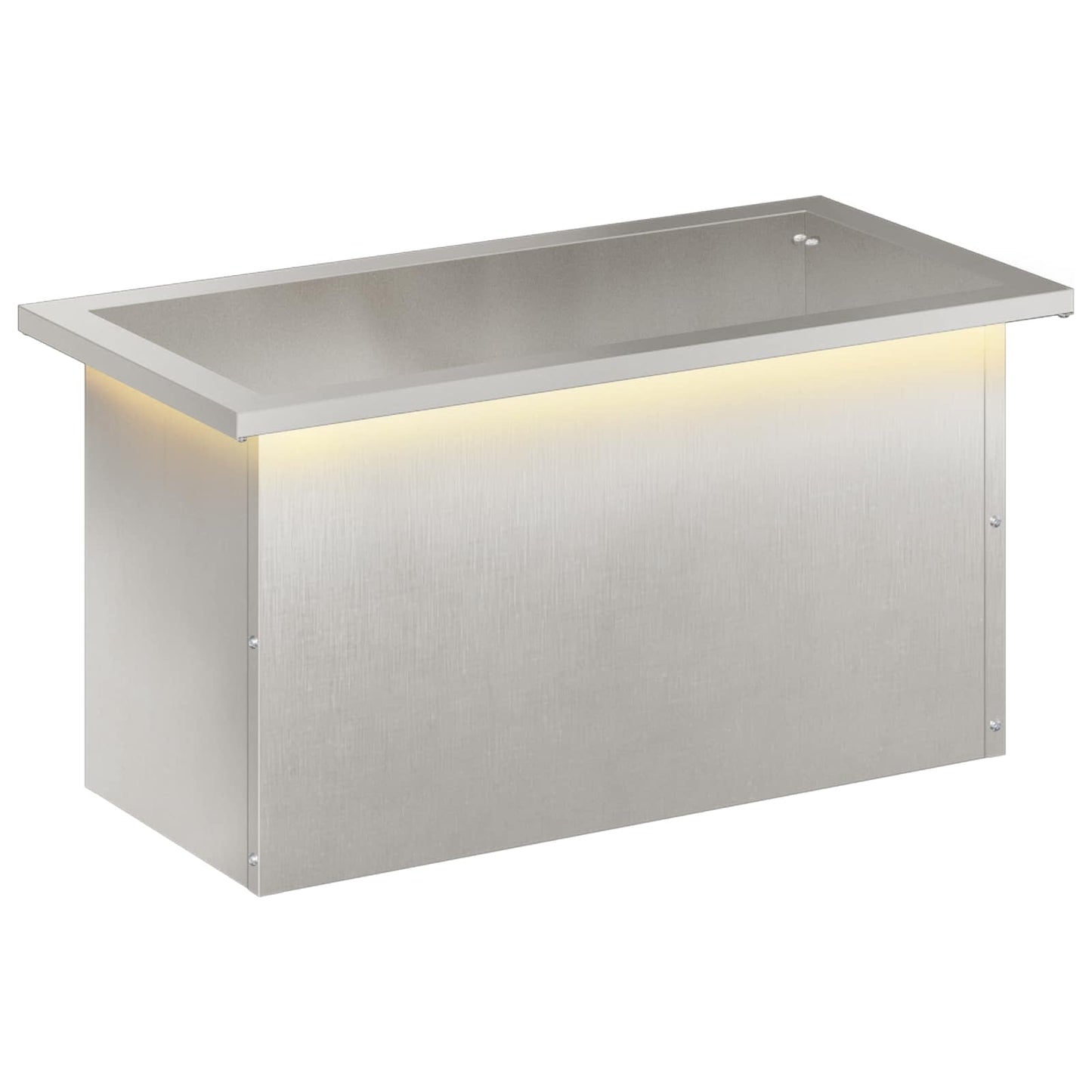 vidaXL Garden Planter with LED Silver 30 x 60 x 30 cm Stainless Steel