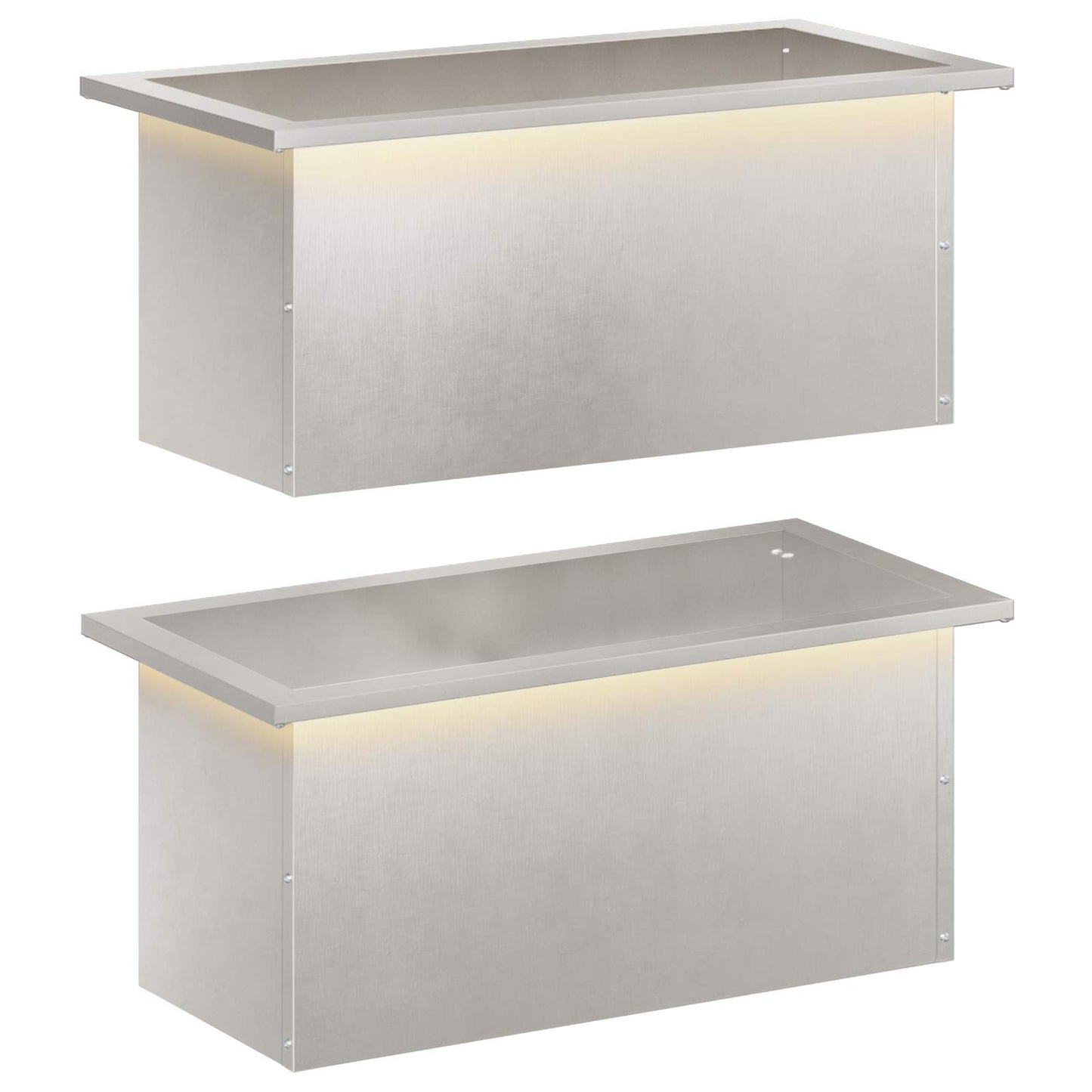 vidaXL Garden Planter with LED 2 pcs Silver 30 x 60 x 30 cm