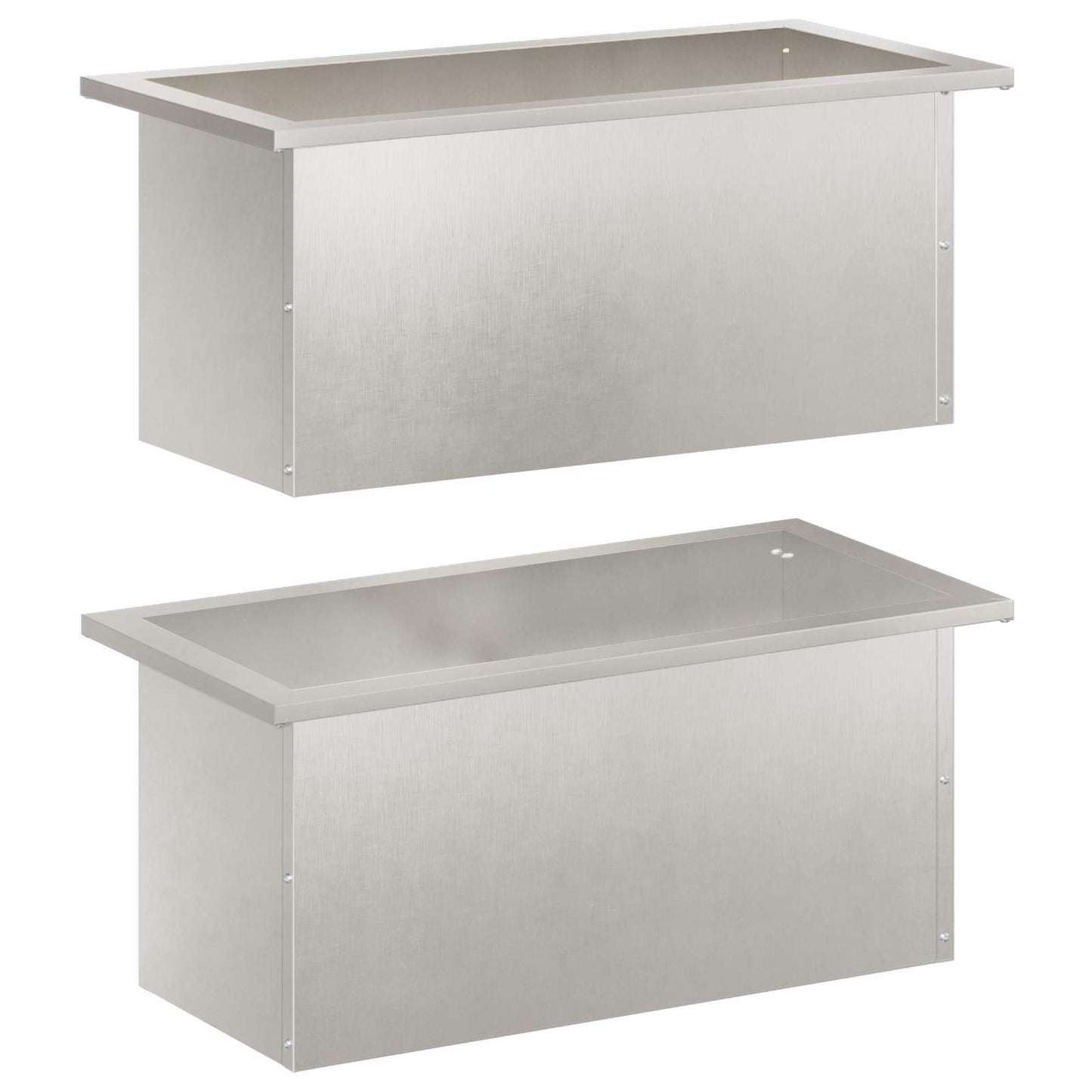 vidaXL Garden Planter with LED 2 pcs Silver 30 x 60 x 30 cm