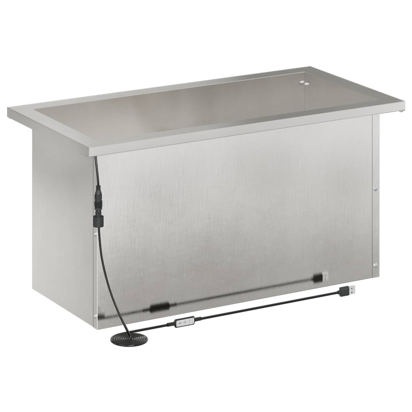 vidaXL Garden Planter with LED 2 pcs Silver 30 x 60 x 30 cm