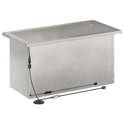 vidaXL Garden Planter with LED 2 pcs Silver 30 x 60 x 30 cm