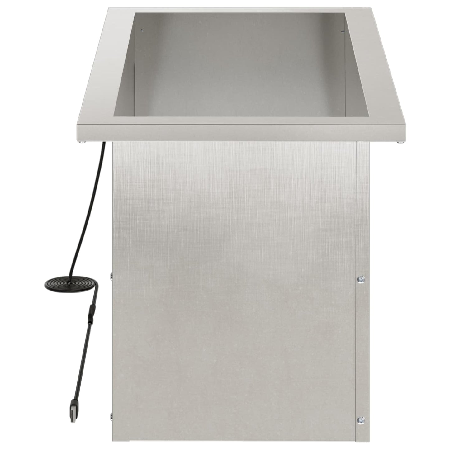 vidaXL Garden Planter with LED 2 pcs Silver 30 x 60 x 30 cm