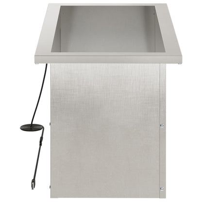 vidaXL Garden Planter with LED 2 pcs Silver 30 x 60 x 30 cm