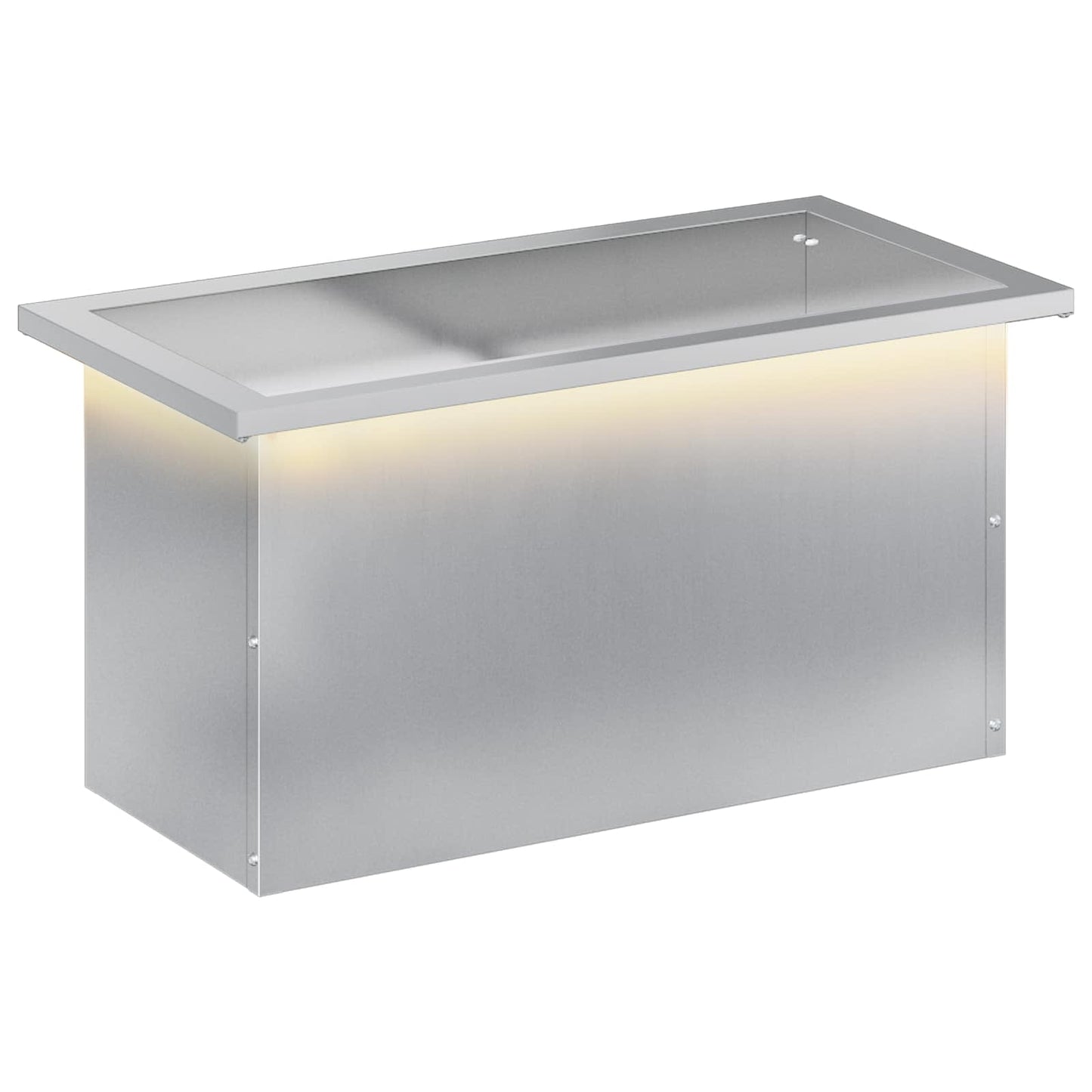 vidaXL Garden Planter with LED Silver 30 x 60 x 30 cm Galvanised Steel