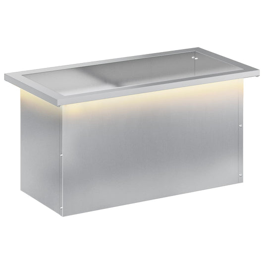 vidaXL Garden Planter with LED Silver 30 x 60 x 30 cm Galvanised Steel