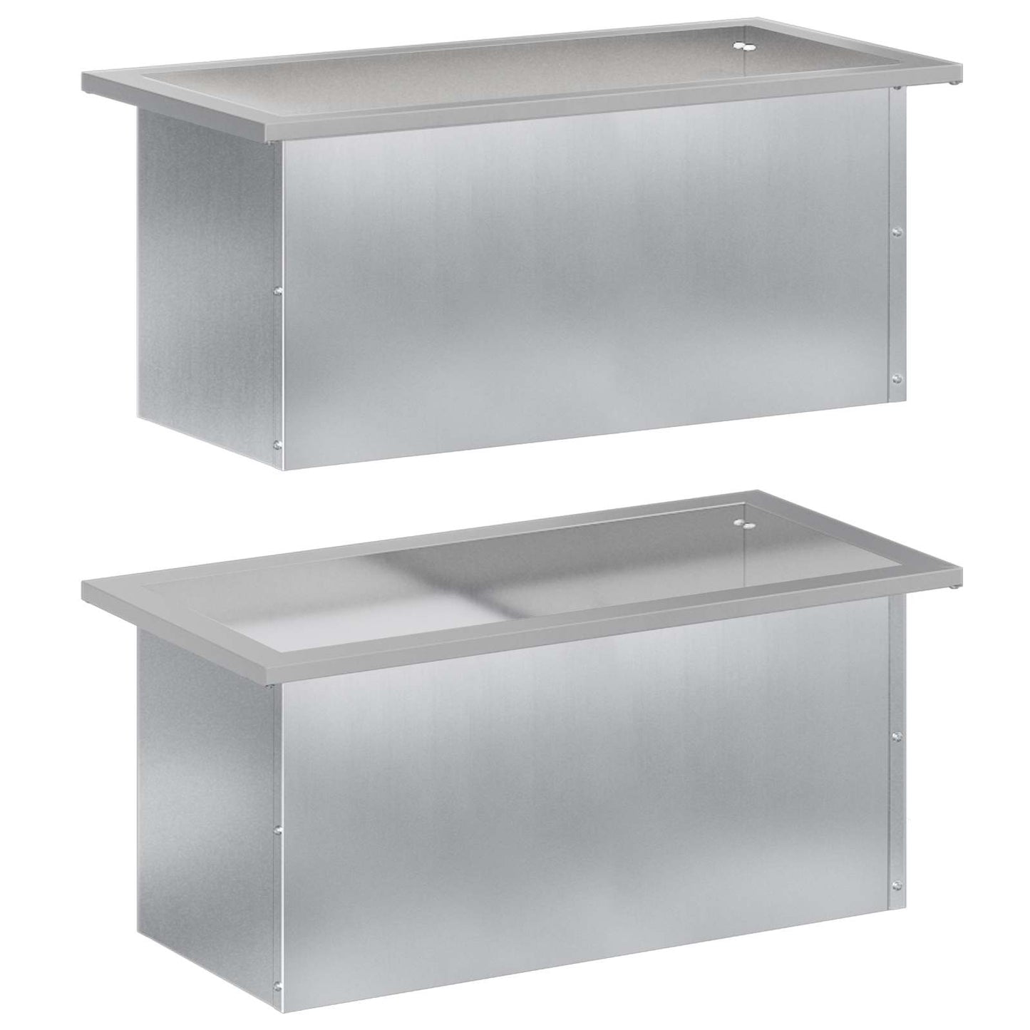 vidaXL Garden Planter with LED 2 pcs Silver 30 x 60 x 30 cm