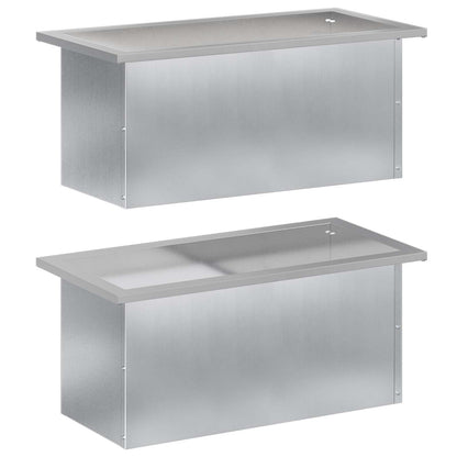 vidaXL Garden Planter with LED 2 pcs Silver 30 x 60 x 30 cm