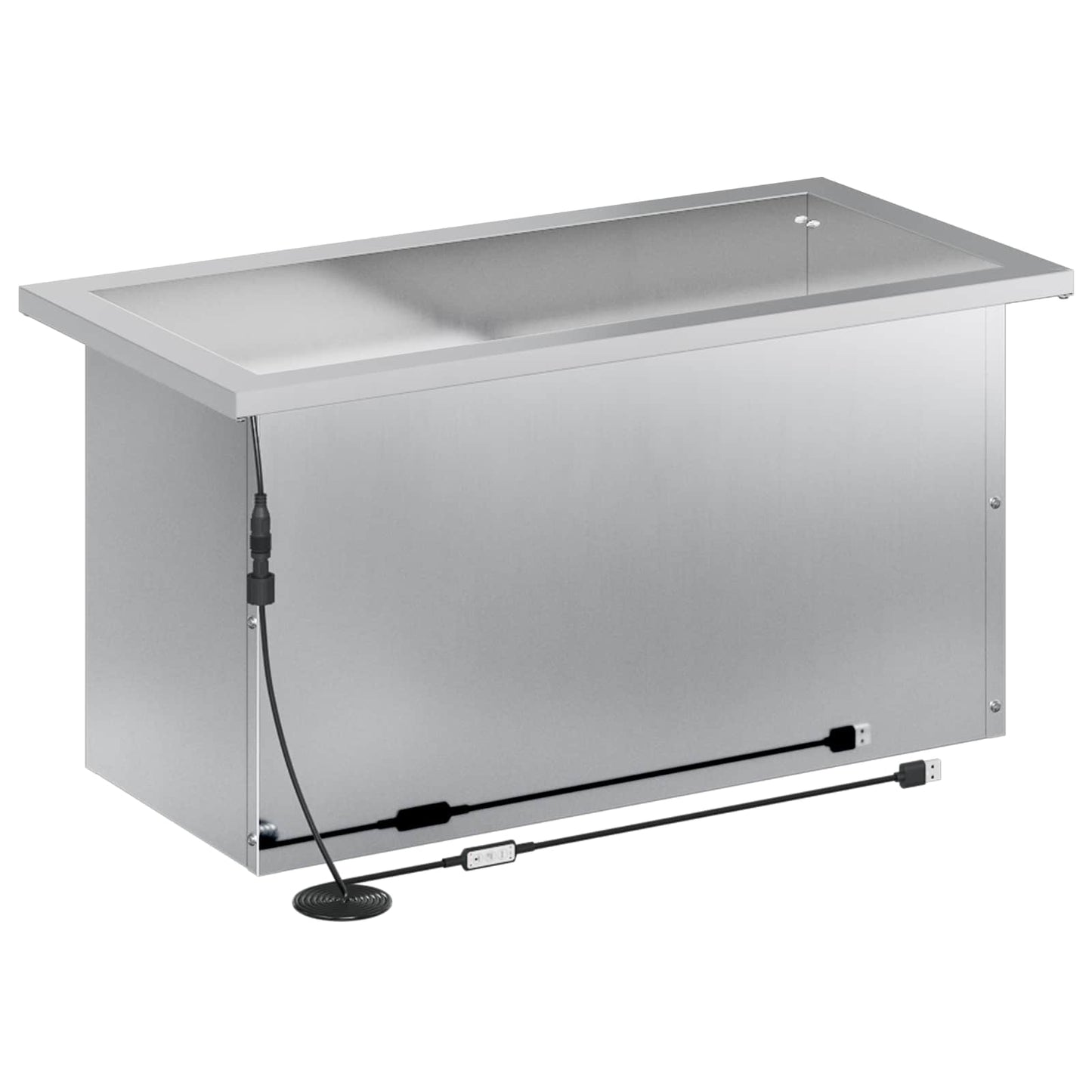 vidaXL Garden Planter with LED 2 pcs Silver 30 x 60 x 30 cm