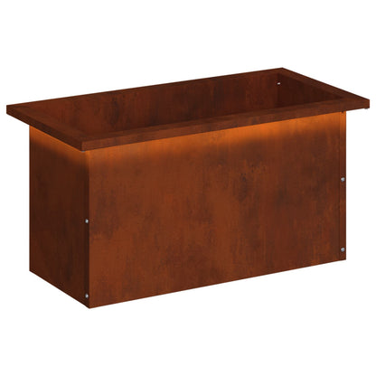 vidaXL Garden Planter with LED Rusty 30 x 60 x 30 cm Weathering Steel