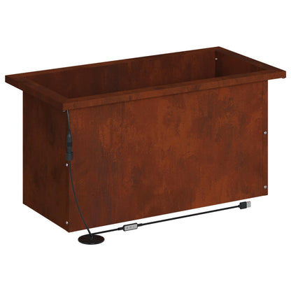 vidaXL Garden Planter with LED Rusty 30 x 60 x 30 cm Weathering Steel