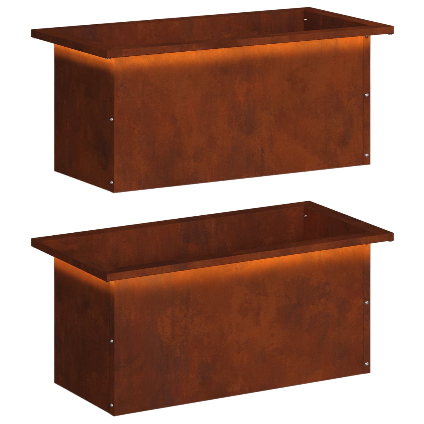 vidaXL Garden Planter with LED 2 pcs Rusty 30 x 60 x 30 cm