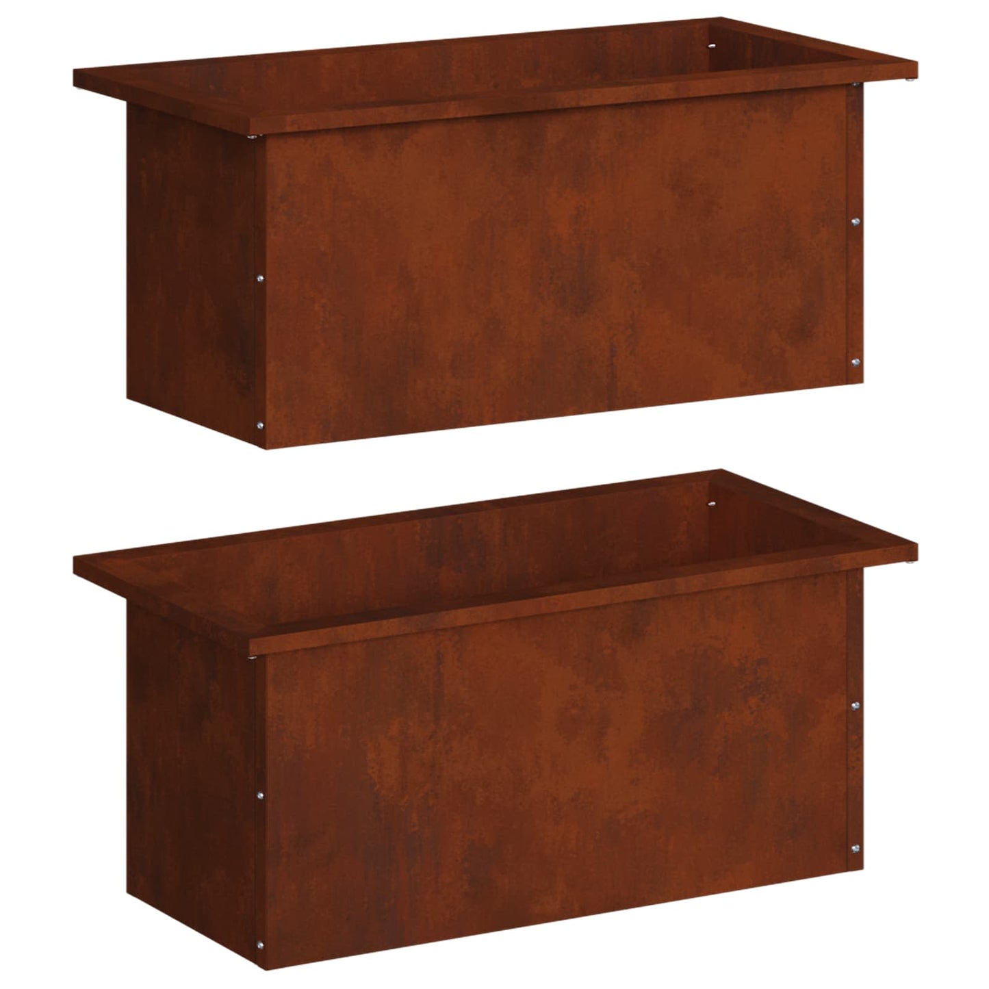 vidaXL Garden Planter with LED 2 pcs Rusty 30 x 60 x 30 cm