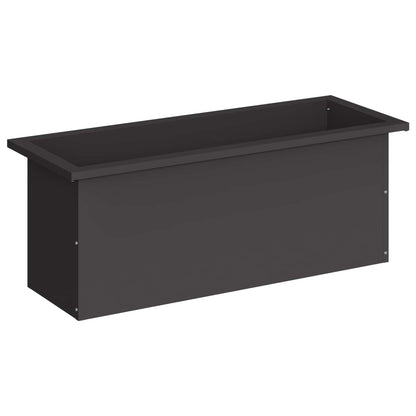 vidaXL Garden Planter with LED Black 30 x 80 x 30 cm Steel