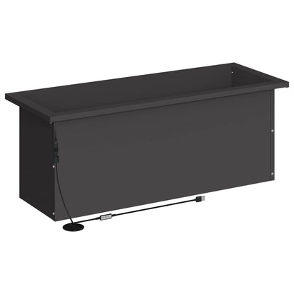 vidaXL Garden Planter with LED Black 30 x 80 x 30 cm Steel
