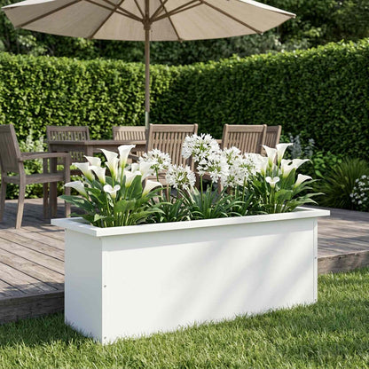vidaXL Garden Planter with LED White 30 x 80 x 30 cm Steel