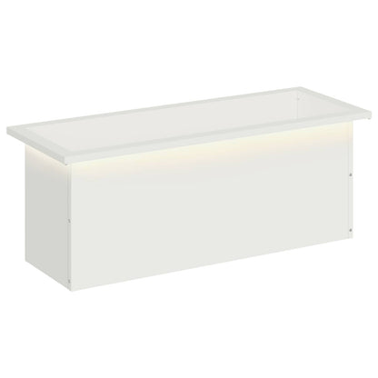 vidaXL Garden Planter with LED White 30 x 80 x 30 cm Steel