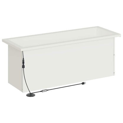 vidaXL Garden Planter with LED White 30 x 80 x 30 cm Steel