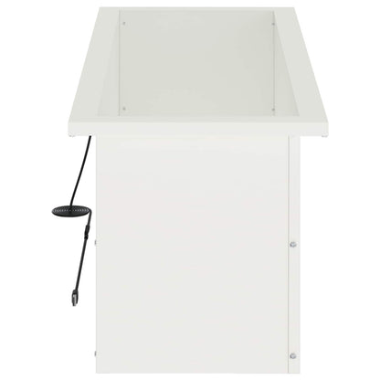 vidaXL Garden Planter with LED White 30 x 80 x 30 cm Steel