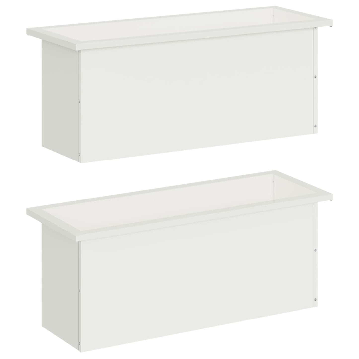 vidaXL Garden Planter with LED 2 pcs White 30 x 80 x 30 cm Steel