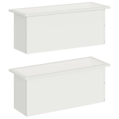 vidaXL Garden Planter with LED 2 pcs White 30 x 80 x 30 cm Steel