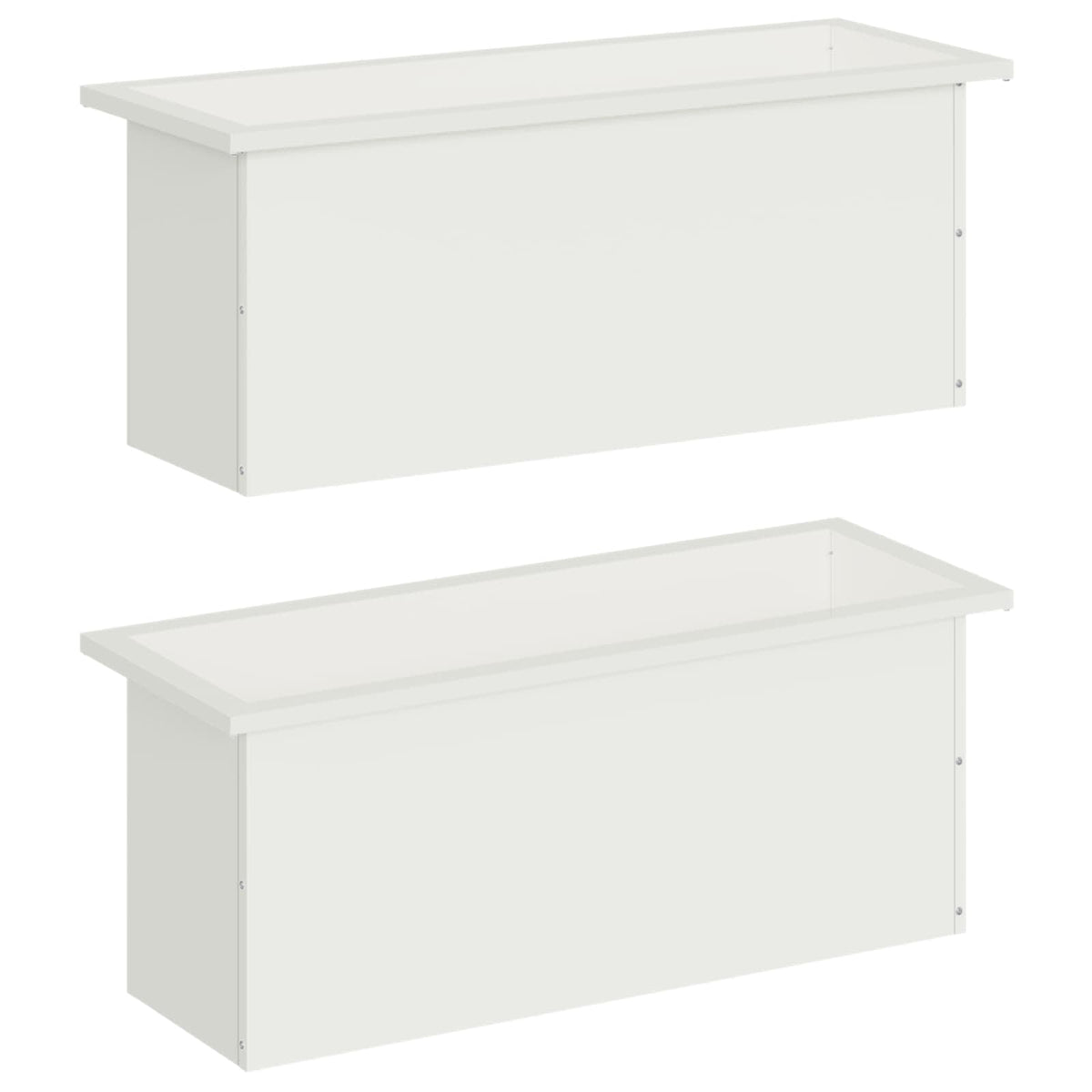 vidaXL Garden Planter with LED 2 pcs White 30 x 80 x 30 cm Steel