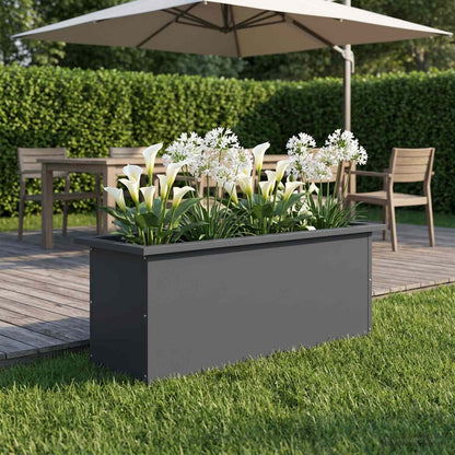 vidaXL Garden Planter with LED Antracite 30 x 80 x 30 cm Steel
